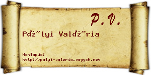 Pályi Valéria névjegykártya